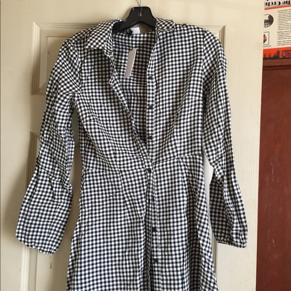 Checkered Button Down Dress